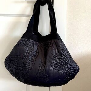 Frosty Lacoste Black Nylon Shoulder Bag.